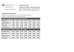 Sonderfahrplan Winter 2024